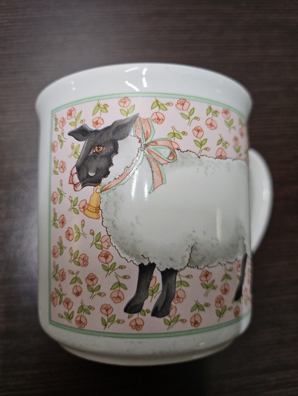 Creative Circle Sheep Lamb Design Country Pink 11oz Ceramic Coffee Mug Tea Cup